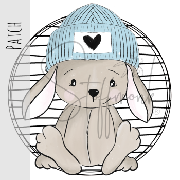 Patch / Aufnäher  - "Coole Socke" - Streifen Mütze Herz - Rund